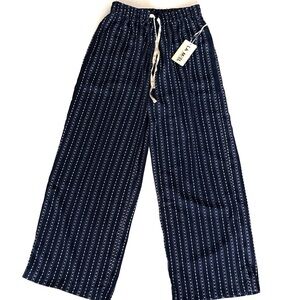 LA MIEL Woman’s Size S Navy Striped pants NWT
